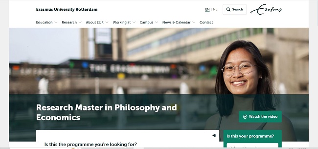 Erasmus University NL Scholarship Official Website