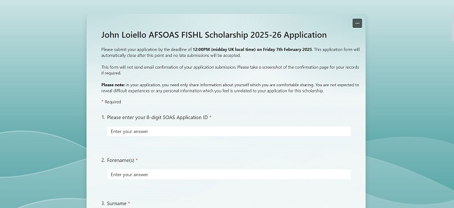 Online Scholarship Application Form